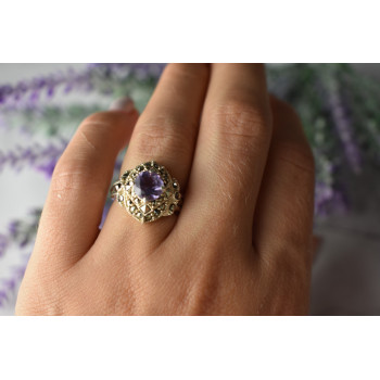 Sky Jewelry Серебряное кольцо с камнем Турмалин и Марказит