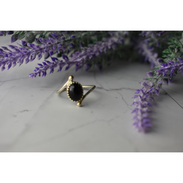 Sky Jewelry Серебряное кольцо с черным  Агатом