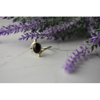 Sky Jewelry Серебряное кольцо с черным  Агатом