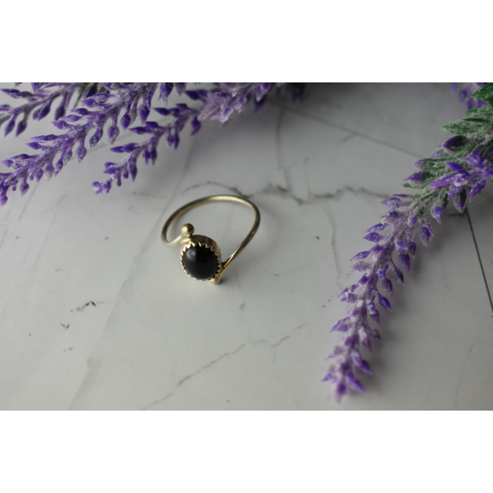 Sky Jewelry Серебряное кольцо с черным  Агатом