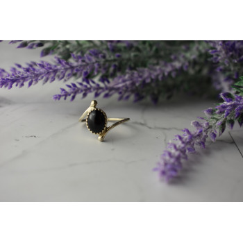 Sky Jewelry Серебряное кольцо с черным  Агатом