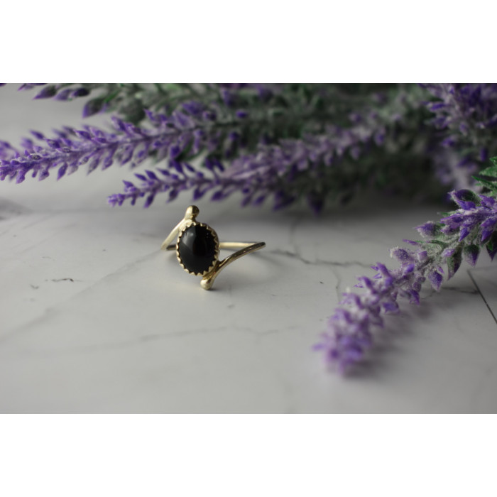 Sky Jewelry Серебряное кольцо с черным  Агатом