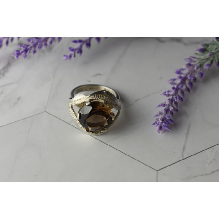 Sky Jewelry Серебряное кольцо  с камнем Гессонит