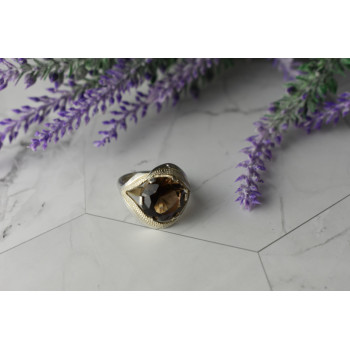 Sky Jewelry Серебряное кольцо  с камнем Гессонит