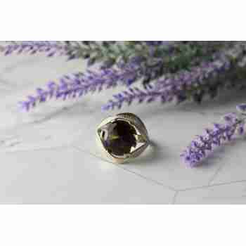 Sky Jewelry Серебряное кольцо  с камнем Гессонит