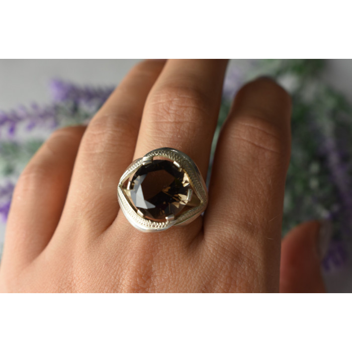 Sky Jewelry Серебряное кольцо  с камнем Гессонит