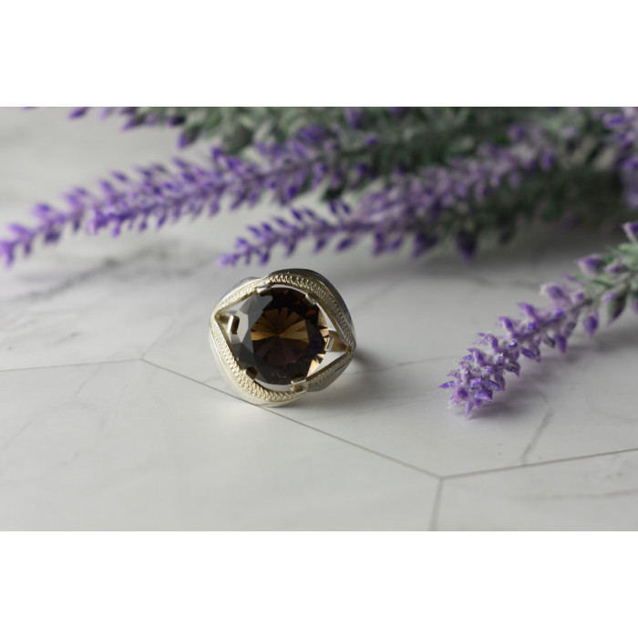 Sky Jewelry Серебряное кольцо  с камнем Гессонит