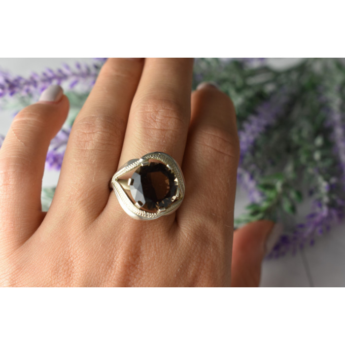 Sky Jewelry Серебряное кольцо  с камнем Гессонит