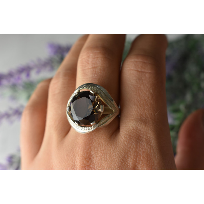 Sky Jewelry Серебряное кольцо  с камнем Гессонит