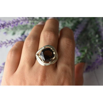 Sky Jewelry Серебряное кольцо  с камнем Гессонит