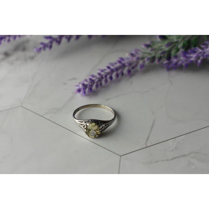 Sky Jewelry Серебряное кольцо с камнем Демантоид