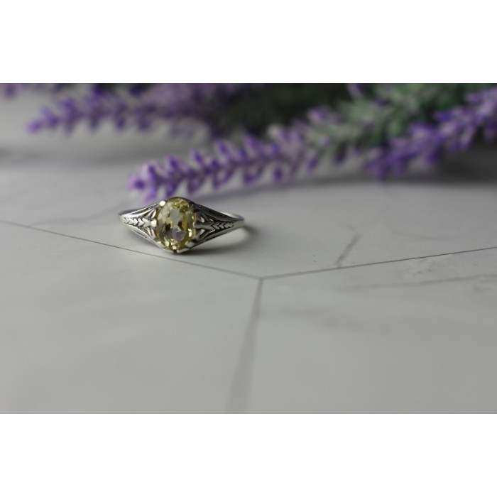 Sky Jewelry Серебряное кольцо с камнем Демантоид