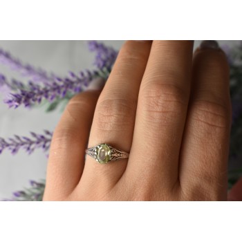 Sky Jewelry Серебряное кольцо с камнем Демантоид