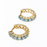 Sky Jewelry Золотые серьги 14К (585 проба) с Небесно-Голубыми  Топазами
