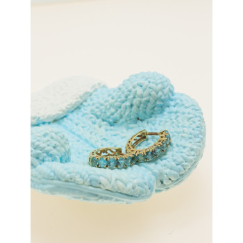 Sky Jewelry Золотые серьги 14К (585 проба) с Небесно-Голубыми  Топазами