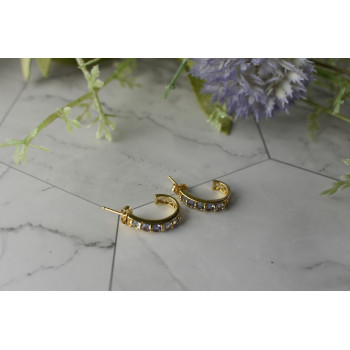 Sky Jewelry Золотые серьги-гвоздики с Танзанитом 14К (585 проба)