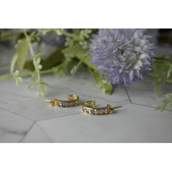 Sky Jewelry Золотые серьги-гвоздики с Танзанитом 14К (585 проба)