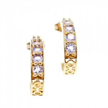 Sky Jewelry Золотые серьги-гвоздики с Танзанитом 14К (585 проба)