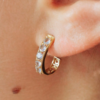 Sky Jewelry Золотые серьги-гвоздики с Танзанитом 14К (585 проба)