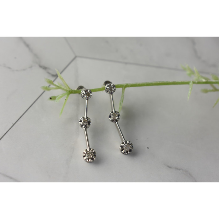 Sky Jewelry Золотые серьги 10К (417 проба)  с  Бриллиантами