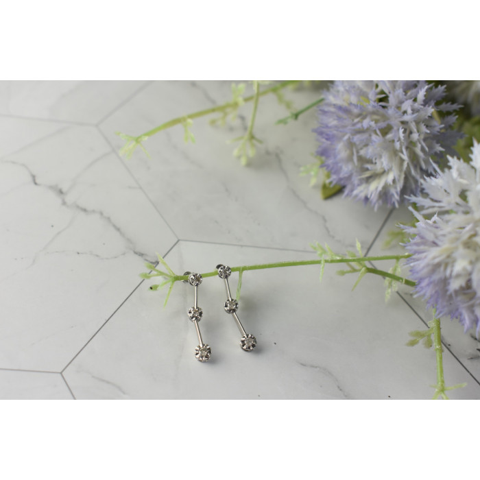 Sky Jewelry Золотые серьги 10К (417 проба)  с  Бриллиантами