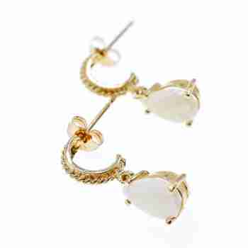Sky Jewelry Золотые серьги 14К (585 проба) с Опалом