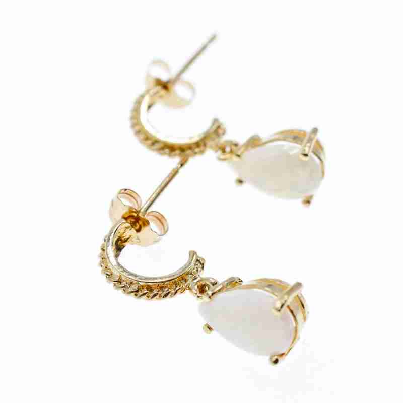Sky Jewelry Золотые серьги 14К (585 проба) с Опалом