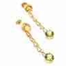 Sky Jewelry Золотые серьги-гвоздики с камнями Гелиодор и Тсаворит(Цаворит)   14К (585 проба)
