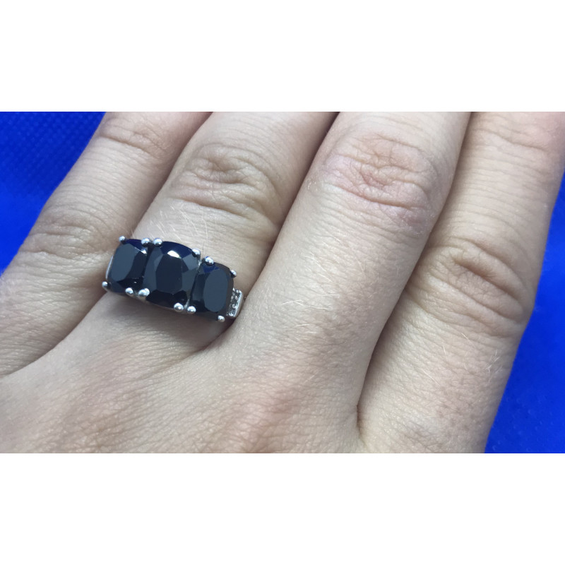 Sky Jewelry Серебряное кольцо с  Черным нефритом