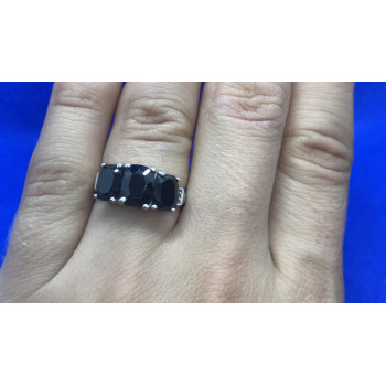 Sky Jewelry Серебряное кольцо с  Черным нефритом