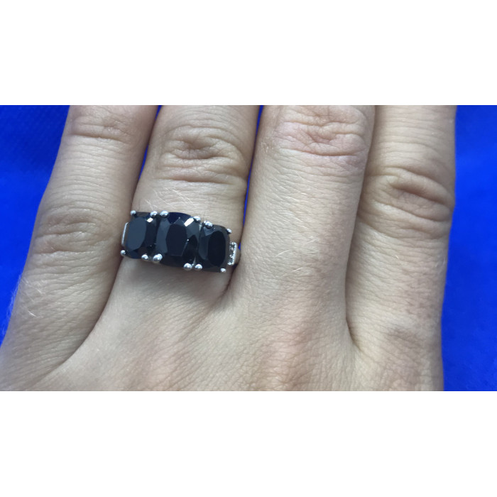 Sky Jewelry Серебряное кольцо с  Черным нефритом