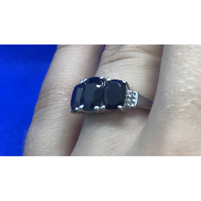 Sky Jewelry Серебряное кольцо с  Черным нефритом