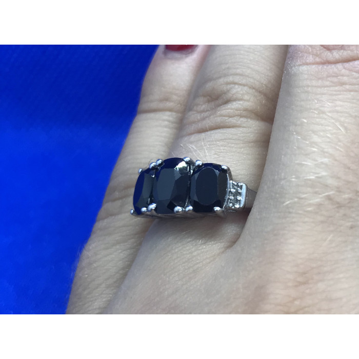 Sky Jewelry Серебряное кольцо с  Черным нефритом