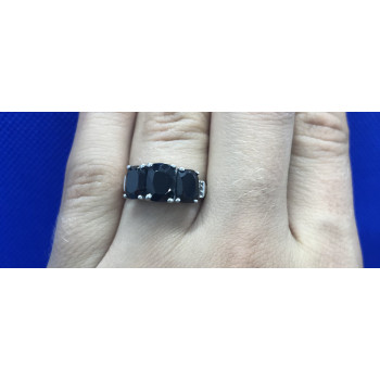 Sky Jewelry Серебряное кольцо с  Черным нефритом