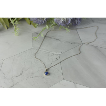 Sky Jewelry Золотая цепочка  с кулоном Синий Звездчатый Сапфир