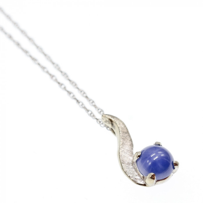 Sky Jewelry Золотая цепочка  с кулоном Синий Звездчатый Сапфир