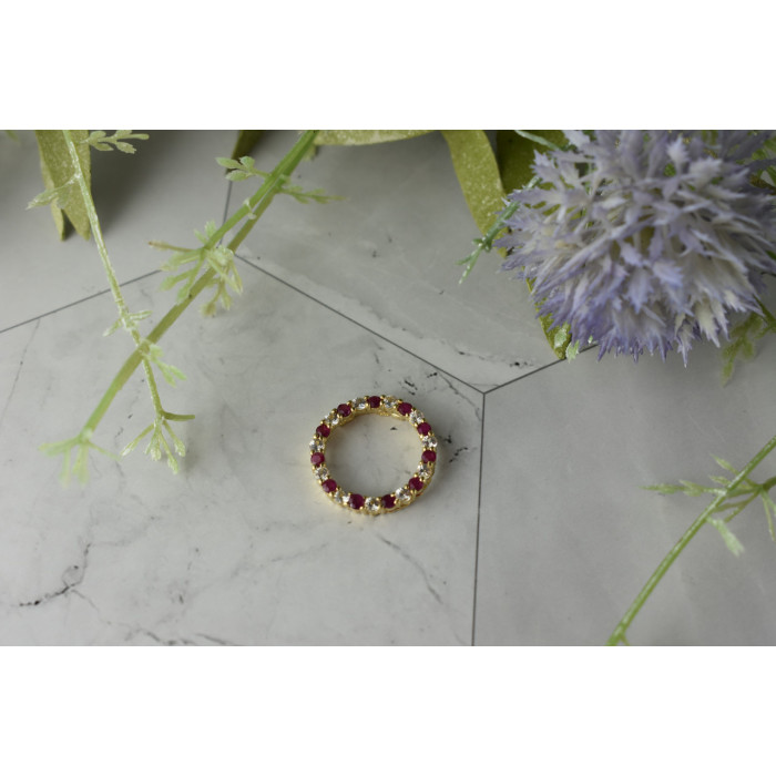 Sky Jewelry Золотой кулон с камнями  Розовая и Бесцветная Шпинель  *Очарование*