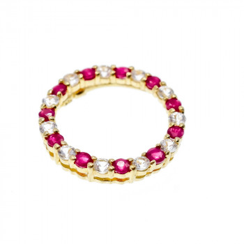 Sky Jewelry Золотой кулон с камнями  Розовая и Бесцветная Шпинель  *Очарование*