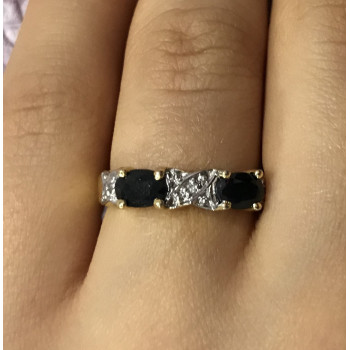 Sky Jewelry Серебряное кольцо (позолота ) с черной шпинелью