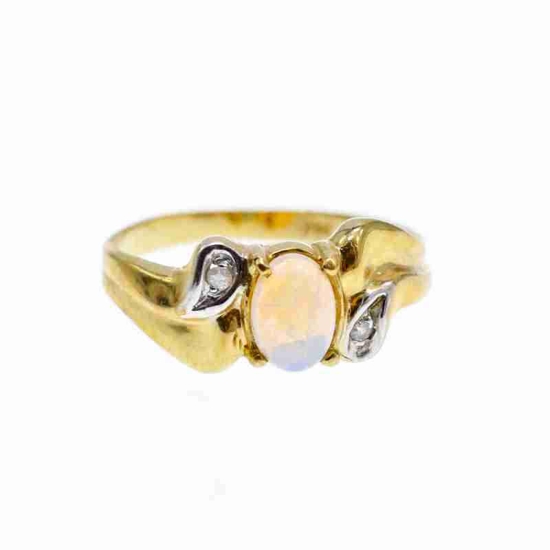 Sky Jewelry Золотое кольцо с Опалом и Бриллиантами
