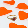 Sky Jewelry Золотое кольцо с Рубином  и Бриллиантами   *Нежность Рубина*