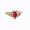 Sky Jewelry Золотое кольцо с Рубином  и Бриллиантами   *Нежность Рубина*