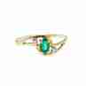 Sky Jewelry Золотое кольцо  с Изумрудом и Бриллиантами    *Изумрудное Сияние*