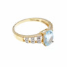 Sky Jewelry Золотое кольцо с нежно-голубым Аквамарином и Бриллиантами