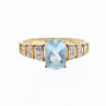 Sky Jewelry Золотое кольцо с нежно-голубым Аквамарином и Бриллиантами