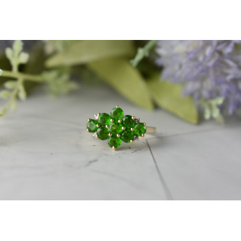 Sky Jewelry Золотое кольцо  с Изумрудом и Бриллиантами    *Очарование Изумруда*