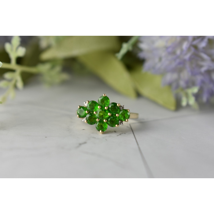 Sky Jewelry Золотое кольцо  с Изумрудом и Бриллиантами    *Очарование Изумруда*