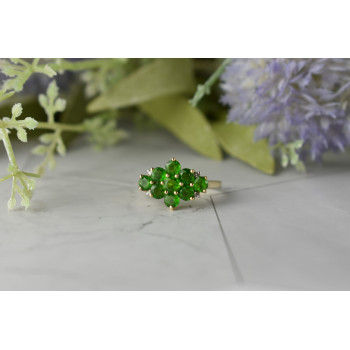 Sky Jewelry Золотое кольцо  с Изумрудом и Бриллиантами    *Очарование Изумруда*