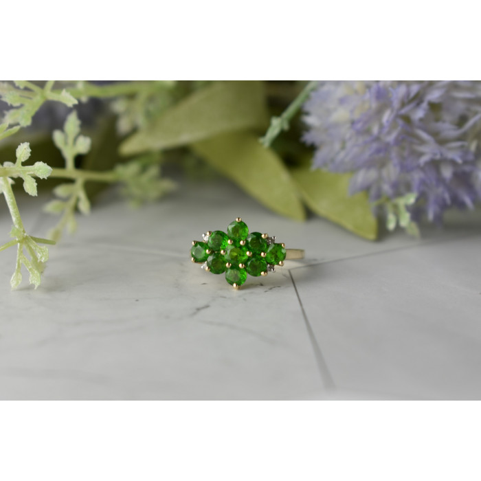 Sky Jewelry Золотое кольцо  с Изумрудом и Бриллиантами    *Очарование Изумруда*