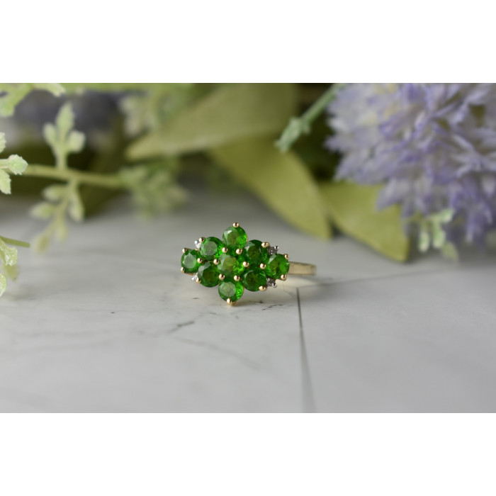 Sky Jewelry Золотое кольцо  с Изумрудом и Бриллиантами    *Очарование Изумруда*